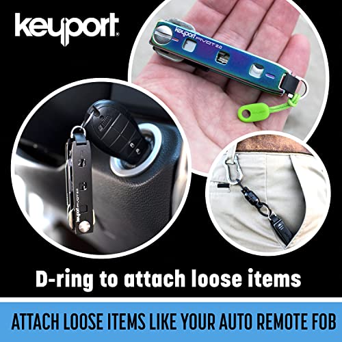 Keyport Pivot 2.0 Stainless Steel Key Organizer - Premium Key Organizer Keychain | Compact Key Holder with KeyportID Lost & Found | Minimalist Modular EDC Keychain | Stainless Steel