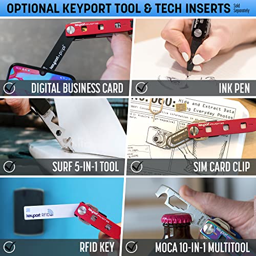 Keyport Pivot 2.0 Stainless Steel Key Organizer - Premium Key Organizer Keychain | Compact Key Holder with KeyportID Lost & Found | Minimalist Modular EDC Keychain | Stainless Steel