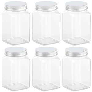 axe sickle 12 ounce clear plastic jars storage containers with lids for kitchen & household storage airtight container 6 pcs