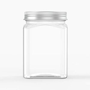 Axe Sickle 12 Ounce Clear Plastic Jars Storage Containers With Lids For Kitchen & Household Storage Airtight Container 6 PCS