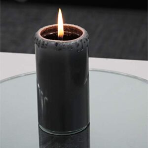 CandleNScent 3x6 Grey Pillar Candles Hand Poured Unscented (Pack of 3)