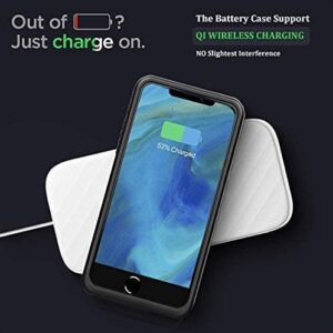 GIN FOXI Wireless Battery Case for iPhone 8/7/6s/6/SE 2020/SE 2022, Slim 5000mAh QI Wireless Charging Battery Case Protective Rechargeable Battery Charging Case for iPhone SE/8/7/6s/6-4.7"