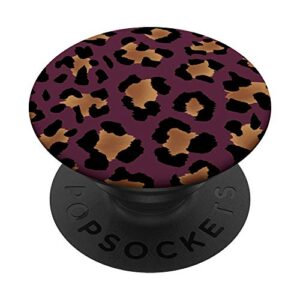 animal cheetah or leopard print | wine color red popsockets swappable popgrip