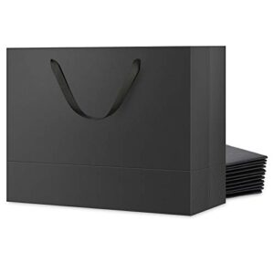 jinming 12 extra large gift bags 16x6x12 inches, matte black gift bags, premium gift bags with handles for all occasions