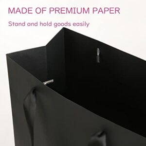 JINMING 12 Extra Large Gift Bags 16x6x12 Inches, Matte Black Gift Bags, Premium Gift Bags with Handles for All Occasions