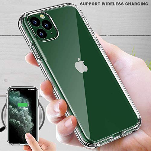 COOLQO Compatible with iPhone 11 Pro Max Case, and [2 x Tempered Glass Screen Protector] Clear 360 Full Body Coverage Hard PC+Soft Silicone TPU 3in1 Shockproof Protective Phone Cover