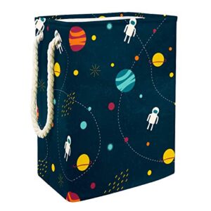 deyya waterproof laundry baskets tall sturdy foldable outer space planets alien earth print hamper for adult kids teen boys girls in bedrooms bathroom