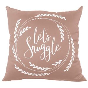 college covers let's snuggle fall décor pillow, 16" x 16", taupe