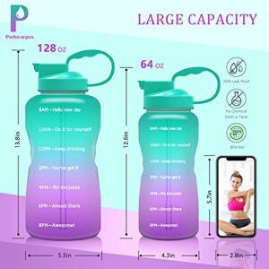 podocarpus Motivational Water Bottle, 1 Gallon Water Bottle, 64 oz Water Bottle, Large Water Bottle, Gallon Water Bottle, Big Water Bottle With Straw, 1/2 Gallon Water Bottle, Half Gallon Water Bottle