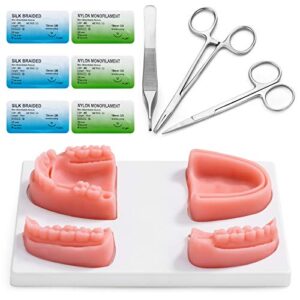 ultrassist dental suture training kit, dental suture practice kit for gum cutting & gingival suturing, best dental suture practice pads for dental school students (training use only)