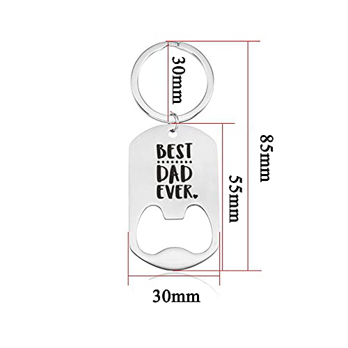 Best Dad Ever Bottle Opener Keychain for Dad Daddy Papa Father Husband Birthday Present Anniversary Father's Day Gifts