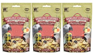 higgins 3 pack of worldly cuisines moroccan cafe bird treat, 2 ounces each