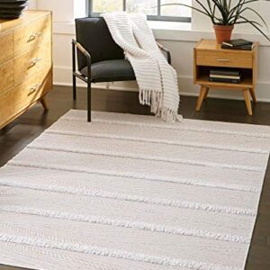 Rugs.com Sabrina Soto Casa Collection Rug – 4' x 6' Beige High Rug Perfect for Entryways, Kitchens, Breakfast Nooks, Accent Pieces