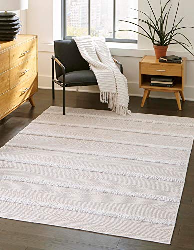 Rugs.com Sabrina Soto Casa Collection Rug – 4' x 6' Beige High Rug Perfect for Entryways, Kitchens, Breakfast Nooks, Accent Pieces