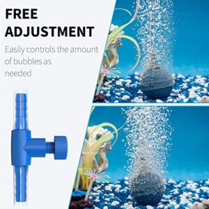 Pawfly Aquarium Air Control Valves for 3/16" ID Airline Tubing Single Way Plastic Air Flow Controllers Regulators Adjustable Blue Hose Connectors Air Pump Accessories for Fish Tanks, 10 Pack