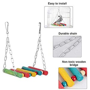 Small Bird Swing Toys, Bird Parrot Swing Chewing Toys - Hanging Bell Birds Cage Toys 8 Pcs