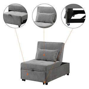 TITA-DONG Sofa Bed,Folding Ottoman Sleeper Bed,4 in 1 Multi-Function Fabric Convertible Chair Recliner Sofa with Pillow,for Living Room/Small Room Apartment