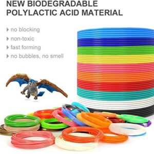 PCL Filament for 3D Pen 20 Colors/320 Ft - Low Temperature of 158°F(70°C) 1.75mm PCL 3D Drawing Pen Filament Refills - High-Precision Diameter,Non-Toxic,Non-Clogging,No Mess 3D Printing Pen Filament…