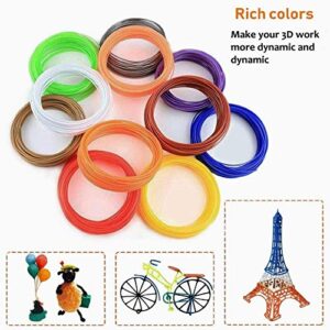 PCL Filament for 3D Pen 20 Colors/320 Ft - Low Temperature of 158°F(70°C) 1.75mm PCL 3D Drawing Pen Filament Refills - High-Precision Diameter,Non-Toxic,Non-Clogging,No Mess 3D Printing Pen Filament…