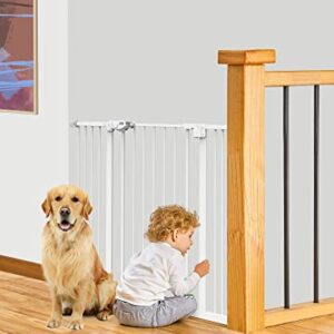 InnoTruth 29"- 39.6“ Baby Gate for Doorways and Stairs, 36" Extra Tall No Drill Wall Protected Dog Gate, 45cm Wide Walk Thru Auto Close Metal Child Gate, Easy to Install and One-Hand Opening, White