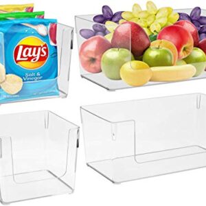 Sorbus Open Plastic Storage Bins Combo Set - Clear Pantry Organizer Box Bin Containers for Organizing Kitchen Fridge, Food, Snack Pantry Cabinet, Fruit, Vegetables, Bathroom, Square & Rectangle Set