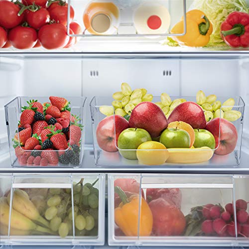 Sorbus Open Plastic Storage Bins Combo Set - Clear Pantry Organizer Box Bin Containers for Organizing Kitchen Fridge, Food, Snack Pantry Cabinet, Fruit, Vegetables, Bathroom, Square & Rectangle Set