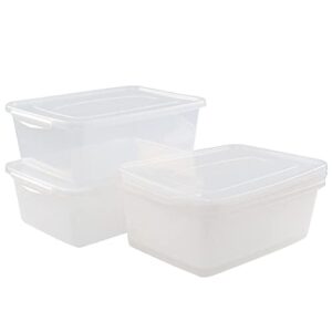 begale 14 l plastic storage bin, clear latch box and lid, 4-pack