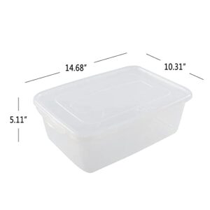 Begale 14 L Plastic Storage Bin, Clear Latch Box and Lid, 4-Pack