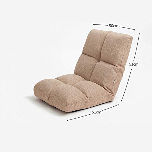 GYDJBD Lazy Sofa,High Back Floor Gaming Chair, Lazy Sofa Couch Bed, Softly Cushioned, Easily Folding for Teens Adults,51cmx51cmx50cm Khaki