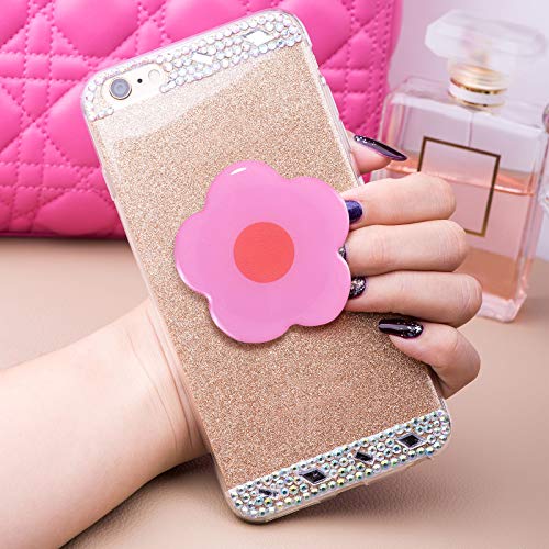 Weewooday 3 Pieces Phone Grip Holder Flower Collapsible Phone Holder Self-Adhesive Sublimation Phone Holders for Smartphone and Tablets