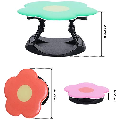 Weewooday 3 Pieces Phone Grip Holder Flower Collapsible Phone Holder Self-Adhesive Sublimation Phone Holders for Smartphone and Tablets