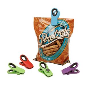 kolorae bag clips: 5 piece sets of multi-colored chip bag clips, kitchen clips, magnetic chip clips for bags, food bag clips with airtight seal - available as a pack of 5 or 20 chip clips! (20)