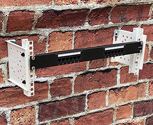 KENUCO 19 Inch Vertical Ends Wall Mount Rack Wall Mountable Server Rack w/Hardware Black (19'' X 4U White)