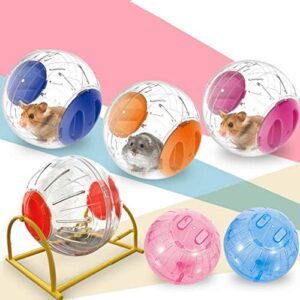 Silent Hamster Ball 5.9 inch with Stand Transparent Running Activity Exercise Ball Toy Small Animals Cage Accessories