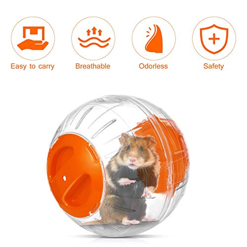 Silent Hamster Ball 5.9 inch with Stand Transparent Running Activity Exercise Ball Toy Small Animals Cage Accessories