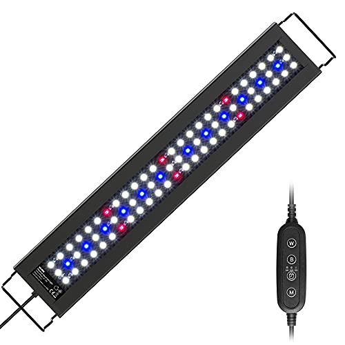 NICREW Full Spectrum Planted LED Aquarium Light, with Timer, for Freshwater Fish Tank, 18-24 Inch, 14 Watts