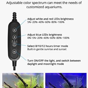 NICREW Full Spectrum Planted LED Aquarium Light, with Timer, for Freshwater Fish Tank, 18-24 Inch, 14 Watts