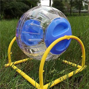 gutongyuan Silent Hamster Ball with Stand, Running Activity Exercise Ball Breathable Hamster Ball Dog Interactive Toy Ball Small Animals Cage Accessories (Blue), 5.9IN