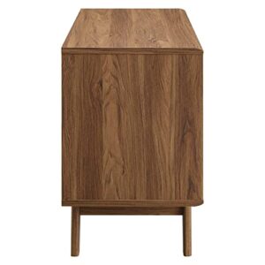 Modway Render Mid-Century Modern Vinyl Record Storage Display Cabinet, 37 Inch, Walnut