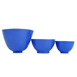 3Pcs Flexible Rubber Mixing Bowls,Dental Rubber Plastic Spatulas for Alginate and Plaster Materials