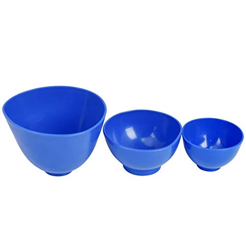 3Pcs Flexible Rubber Mixing Bowls,Dental Rubber Plastic Spatulas for Alginate and Plaster Materials