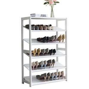 Kings Brand Furniture - Amite 5 Tier Freestanding Wood Shoe Rack Storage Organizer, White