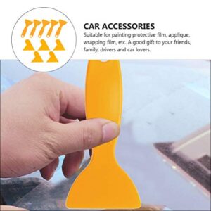 Wakauto Window Tint Tool Triangle Film Scraper Car Vinyl Applicator Tools Yellow Go Corner Squeegee Pack of 10