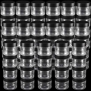 zeonhak 68 pcs 2 oz plastic jars with lids, bpa-free, food grade plastic container jars with lids, wide-mouth plastic cosmetic containers jars for travel, beauty products, food storage, liquid, solid