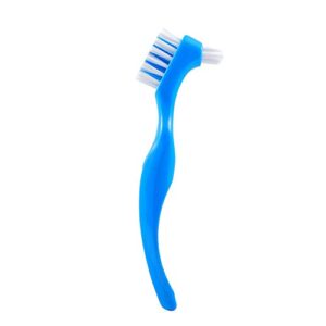 denture clean toothbrush for denture care tool w/multi layered hard bristles dual hard bristle for false teeth superb total cleaning