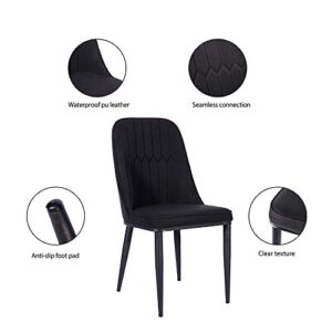 GIA Nifty Armless Upholstered Side Dining Chair with Vegan Leather, Set of 2, Black,Qty of 2