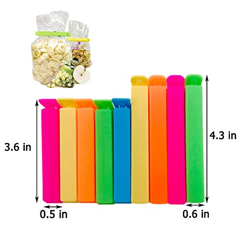 40 Pcs Plastic Sealing Clips,Bag Clips for Food,Food Sealing Clip for Snack,Chips Bags,Kitchen Storage Bag in 2 Sizes,3.6/4.3 inch