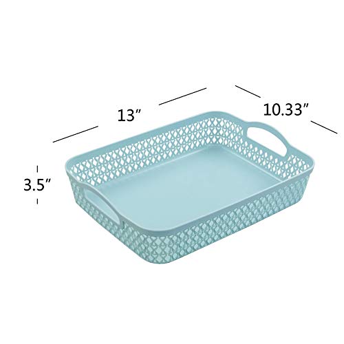 AnnkkyUS Weaving Plastic Baskets, Set of 6 A4 Paper Storage Tray