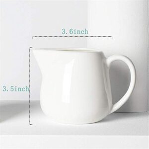 ONTUBE Ceramics Creamer Pitcher 12 oz Cream White