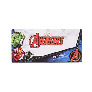 Marvel Comics Avengers Ceramic Dog Bowl, 6-Inch | White Ceramic Dog Bowl with Official Avengers Characters and Logo | Medium Dog Food Bowl or Water Bowl for Dry and Wet Food | 3.5 Cups 28 oz